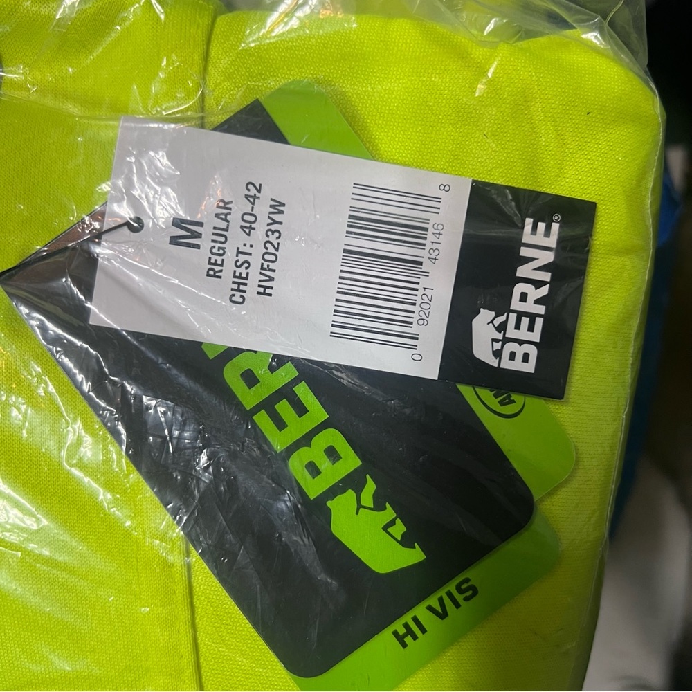 NWT Berne High-Visibility Class 3 Color Block Hooded Sweatshirt Jacket - Picture 10 of 10